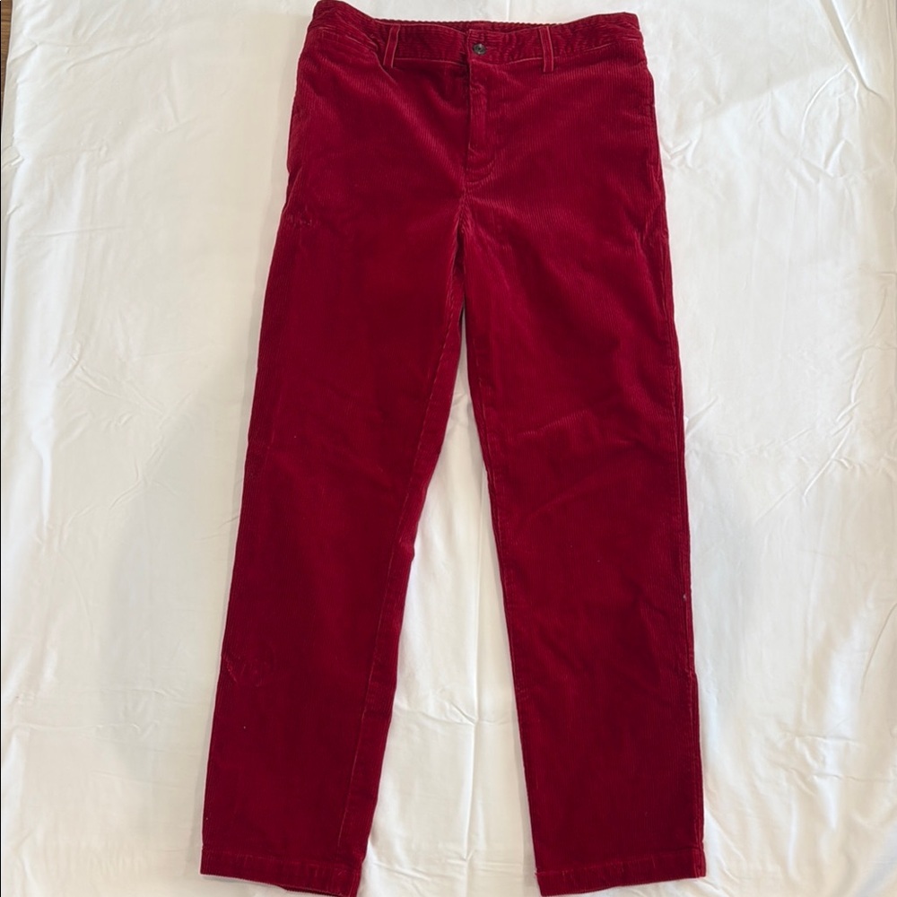 Ralph Lauren Red Corduroy Pants Classic Style